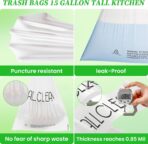 Trash Bags 15 Gallon Tall Kitchen Drawstring Garbage Bags,Fit 13-15 Gal Bins,Extra Strong&Leak-Proof,Unscented&Recyclable Trash Can Liners for Home Office Industrial Bathroom Garden Lawn - Image 3