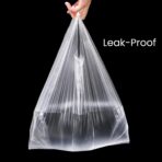 500 Pack Clear T Shirt Shopping Bag, 12'' x 18'' Multi-use Bulk Grocery Plastic Bags with Handles, Large Restaurant Carry out Retail Bags for Small Business, Supermarket, Restaurant - Image 6