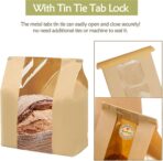 100 Pcs(13.7x8.2x3.5 in) Paper Bread Bags for Homemade Bread, Sourdough Bread Bags with Window, Sourdough Storage Bags for Bread Packaging includes 500 Cute Seal Stickers - Image 5