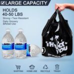 YoYoRain Reusable LDPE Shopping Bags with Handles 12x7x23, 2.25 Mil Thick, Black, 50 Count - Image 5