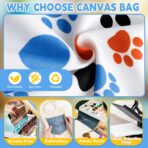 Amylove 24 Pack 8x8.5 Inch Mini Dog Paw Print Canvas Tote Bags Reusable Small Canvas Bags for Pet Party Favors Retail Packaging Dog Cat Lover Gifts Paw Print Goodie Bag for Birthday Wedding Halloween - Image 6