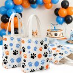Amylove 24 Pack 8x8.5 Inch Mini Dog Paw Print Canvas Tote Bags Reusable Small Canvas Bags for Pet Party Favors Retail Packaging Dog Cat Lover Gifts Paw Print Goodie Bag for Birthday Wedding Halloween - Image 7