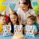 Amylove 24 Pack 8x8.5 Inch Mini Dog Paw Print Canvas Tote Bags Reusable Small Canvas Bags for Pet Party Favors Retail Packaging Dog Cat Lover Gifts Paw Print Goodie Bag for Birthday Wedding Halloween - Image 9