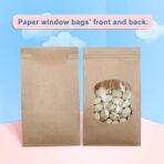 BagDream Small Bakery Bags with Window 50Pcs 3.54x2.36x6.7 Inches Window Tin Tie Tab Lock Kraft Brown Paper Bags for Coffee Bean, Cookies, Treat, Snack - Image 6