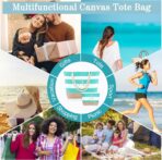 YOOLIFE Beach Bags for Women - Travel Canvas Beach Tote, Pool Waterproof Bag, Travel Essentials, Gifts for Women Birthday - Image 9