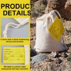 100 Pcs Geological Sample Bags, 4.5" x 6.2" Washable Yellow Tag, Fabric Drawstring - Image 4