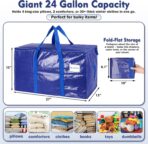 KYODOLED 6 Pack Extra Heavy Duty Blue Moving Bags - Large Move In & Packing Bags for College Students, Sturdy Storage Totes with Strong Zipper & Comfortable Handles for Clothes Storage - Image 3
