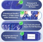 KYODOLED 6 Pack Extra Heavy Duty Blue Moving Bags - Large Move In & Packing Bags for College Students, Sturdy Storage Totes with Strong Zipper & Comfortable Handles for Clothes Storage - Image 4