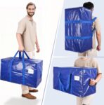 KYODOLED 6 Pack Extra Heavy Duty Blue Moving Bags - Large Move In & Packing Bags for College Students, Sturdy Storage Totes with Strong Zipper & Comfortable Handles for Clothes Storage - Image 6