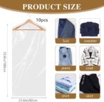 10 Pack Long Dress Covers 71 Inch Garment Bags for Hanging Clothes Plastic Suit Bags Dry Cleaning Bags Hanging Dust-proof Garment Bags for Coat Gowns Dresses - Image 3