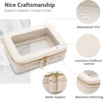 Aveniee Clear Makeup Bag Organizer, Travel Toiletry Bag Cosmetic Case for Women, Portable Make Up Skincare Pouch Car Organizer Bag with Zippers for Essentials,White - Image 4