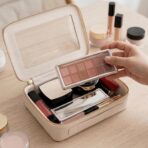 Aveniee Clear Makeup Bag Organizer, Travel Toiletry Bag Cosmetic Case for Women, Portable Make Up Skincare Pouch Car Organizer Bag with Zippers for Essentials,White - Image 8