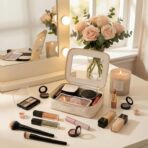 Aveniee Clear Makeup Bag Organizer, Travel Toiletry Bag Cosmetic Case for Women, Portable Make Up Skincare Pouch Car Organizer Bag with Zippers for Essentials,White - Image 10