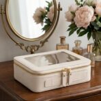 Aveniee Clear Makeup Bag Organizer, Travel Toiletry Bag Cosmetic Case for Women, Portable Make Up Skincare Pouch Car Organizer Bag with Zippers for Essentials,White - Image 11