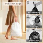 KUK 13 Gallon Tall Kitchen Drawstring Trash Bags, Unscented, White, 120 Count, Tear-Free Individual Garbage Bags, Tear-Resistant, Leak Proof, Garbage Bag for Kitchen, Home Office 2 - Image 4