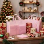 Amylove 100 Pcs Shopping Bags Bulk Large Plastic Gift Bags with Handles Pink Retail Bag Frosted Tote Bag for Small Business Boutique Wedding Holiday Gift Packaging 16"x 12"x 6" - Image 5