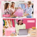 Amylove 100 Pcs Shopping Bags Bulk Large Plastic Gift Bags with Handles Pink Retail Bag Frosted Tote Bag for Small Business Boutique Wedding Holiday Gift Packaging 16"x 12"x 6" - Image 7