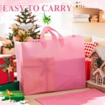 Amylove 100 Pcs Shopping Bags Bulk Large Plastic Gift Bags with Handles Pink Retail Bag Frosted Tote Bag for Small Business Boutique Wedding Holiday Gift Packaging 16"x 12"x 6" - Image 9