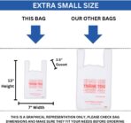 ASSUREPAK EXTRA SMALL White 'Thank You' HDPE T-Shirt Bags - 1/12 BBL Size 7"x3.5"x13" – 13 Microns – 100 Units – Thank You Shopping Bags for Retail, Takeout, Restaurant Supplies - Image 4