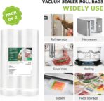 Bonsenkitchen Vacuum Sealer Bags, 11 in x 50 ft Rolls 2 Pack Seal Bags for Food Storage Saver, BPA Free, Commercial Grade Textured Food Roll Bags, Customized Size Bag for Sous Vide Cooking,VB3210 - Image 6