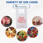 ASSUREPAK Easy Open - White 'Thank You' HDPE T-Shirt Bags - 1/5 BBL 13"X8"X23" - 17 Microns – 500 Units – Thank You Shopping Bags for Retail, Takeout, Restaurant Supplies - Image 7