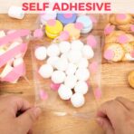 200pcs Cellophane Bags 5.5x5.5 Self Sealing Cookie Bags for Packaging Treat Gift Giving Packaging Valentines Birthday Party Favor Candy Goodie Homemade Bakery Pink - Image 5