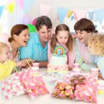 200pcs Cellophane Bags 5.5x5.5 Self Sealing Cookie Bags for Packaging Treat Gift Giving Packaging Valentines Birthday Party Favor Candy Goodie Homemade Bakery Pink - Image 7