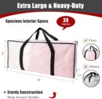Extra Large Moving Bags with Zippers & Carrying Handles, Heavy-Duty Storage Tote for Space Saving Moving Storage, Fold Flat, Alternative to Box and Bin - 8 Pack, Semi-Transparent - Image 3