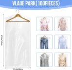 25 Pack Dry Cleaning Bags for Clothes, 60x120 cm Dry Cleaner Bags Plastic Clear, Dust-proof Plastic Garment Bags for Hanging Clothes, Home Storage, Travel, Moving - Image 3