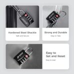 pack all TSA Approved Luggage Lock, Inspection Indicator, Alloy Body, 3 Digit Combination Padlocks, Travel Lock for Suitcases & Bag, Travel Accessories - Image 4