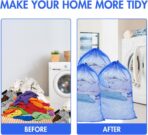 Berlune Large Mesh Laundry Bags, 24 x 36 Inch Bulk Wash Set with Drawstring for Commercial Use, Dorms, Vacation Rentals, Laundromats, Apartments & Facilities(Blue,30) - Image 6