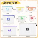 26pcs Mesh Zipper Pouch Bags, 8 Sizes Plastic Zippered Storage Bags for Organizing, Clear Pouches with Zipper, Waterproof Mesh Pouch for Office School Supplies, Home Organize, Travel Storage - Image 3