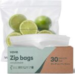 Vove Compostable Gallon Bags 30 Ct – PFAS-Free, BPI Certified, Freezer Safe with Airtight Seal for Meal Prep & Bulk Storage, Plant-Based - Image 2