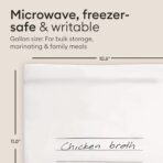 Vove Compostable Gallon Bags 30 Ct – PFAS-Free, BPI Certified, Freezer Safe with Airtight Seal for Meal Prep & Bulk Storage, Plant-Based - Image 6