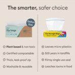 Vove Compostable Gallon Bags 30 Ct – PFAS-Free, BPI Certified, Freezer Safe with Airtight Seal for Meal Prep & Bulk Storage, Plant-Based - Image 8