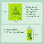 ANECO 100% Certified Home Compostable Dog Poop Bags (135 Count/9 Rolls), Large Poop Bags for Dogs & Cats, Extra Strong & Leak-proof Pet Waste Bags, California - Image 7