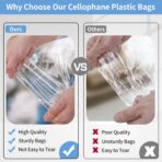 Cellophane Bags, 100 Pcs Resealable Clear Poly Bags for Clothes, Party Favors, Artwork & Decorative Wrappers(10x14) - Image 5