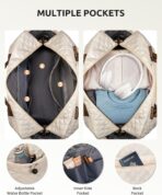 Birthday Gift-Initial Duffle Bag with Shoe Compartment, Personalized Weekender Bag, Monogram Overnight Bag for Women with Trolley Sleeve & Wet Pocket, Travel Bag with Makeup Bag (Letter K) - Image 6