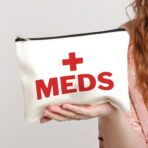 Medication Bag Travel Pill Organiser | Compact Cosmetic First Aid Kit, Perfect Health Gift, Small Cotton Pouch For Meds (Style H) - Image 8