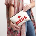 Medication Bag Travel Pill Organiser | Compact Cosmetic First Aid Kit, Perfect Health Gift, Small Cotton Pouch For Meds (Style H) - Image 9