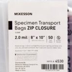 McKesson Biohazard Specimen Transport Bags - Zip Closure, with Document Pouch, Clear, Non-Sterile, No Rubber Latex - 8 in x 10 in, 1000 Count - Image 5