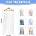 20 Pack Dry Cleaners Bags, 60x150 cm Dry Cleaning Bags, Dust-proof Dry Cleaners Plastic Bags for Clothes for Dry Cleaner, Home Storage, Travel, Moving - Image 3