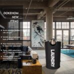 DOKEHOM 90L Large Laundry Basket, Collapsible Laundry Bag, Freestanding Tall Clothes Hamper, Foldable Washing Bin (Black) - Image 3