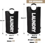 DOKEHOM 90L Large Laundry Basket, Collapsible Laundry Bag, Freestanding Tall Clothes Hamper, Foldable Washing Bin (Black) - Image 4