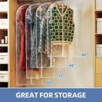 40" All Clear Garment Bags for Hanging Clothes, 12 Packs Suit Bags for Closet Storage, Plastic Waterproof Suit Cover Bags with Zipper for Coats, Jackets, Shirts (Set of 12) - Image 3