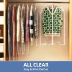 40" All Clear Garment Bags for Hanging Clothes, 12 Packs Suit Bags for Closet Storage, Plastic Waterproof Suit Cover Bags with Zipper for Coats, Jackets, Shirts (Set of 12) - Image 4