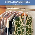 40" All Clear Garment Bags for Hanging Clothes, 12 Packs Suit Bags for Closet Storage, Plastic Waterproof Suit Cover Bags with Zipper for Coats, Jackets, Shirts (Set of 12) - Image 5