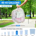Reli. 40 to 45 Gallon Trash Bags Heavy Duty | 250 Trash Bags | Super Sizeable, Clear, Garbage for Serious Cleanup - Image 3