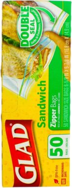 Glad Food Storage Zipper Sandwich Bags 50 Count Box (Pack of 3) - Image 4
