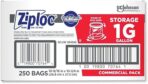 SC Johnson Professional Ziploc Storage Bags with New Grip 'n Seal Technology, For Food Organization and Storage, Double Zipper, Gallon, 250 Count - Image 5
